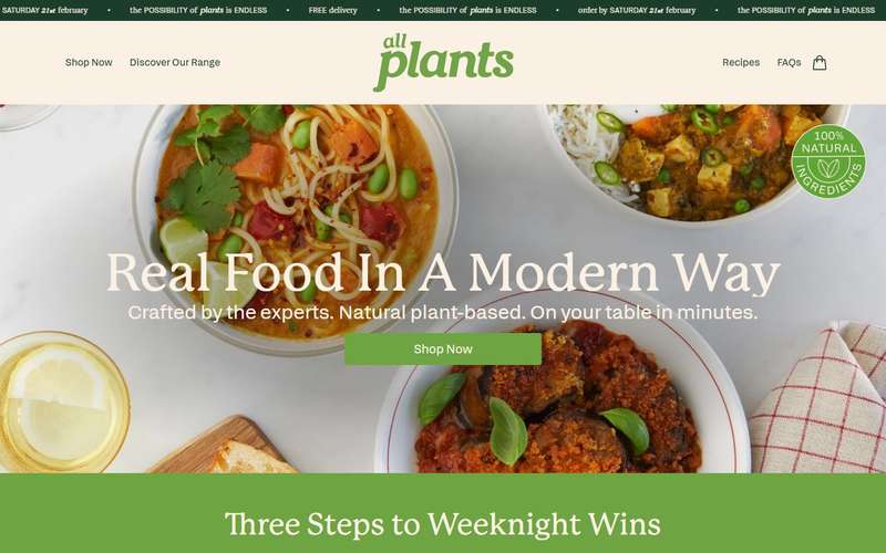 Homepage of Allplants (allplants.com) -- Maad House brand review