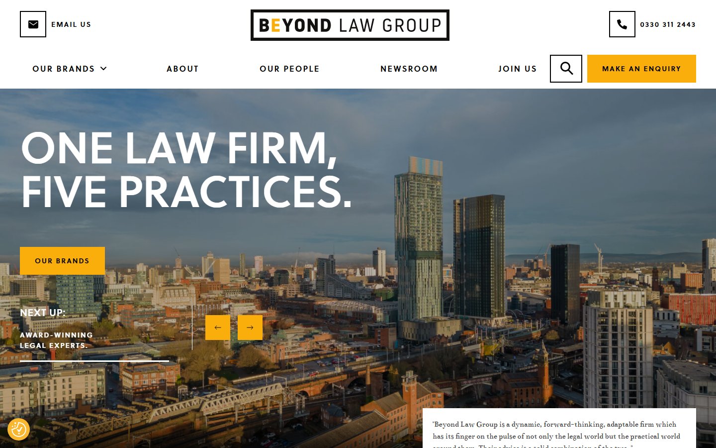 Homepage of Beyond Law Group (www.beyondlawgroup.co.uk) -- Maad House brand review