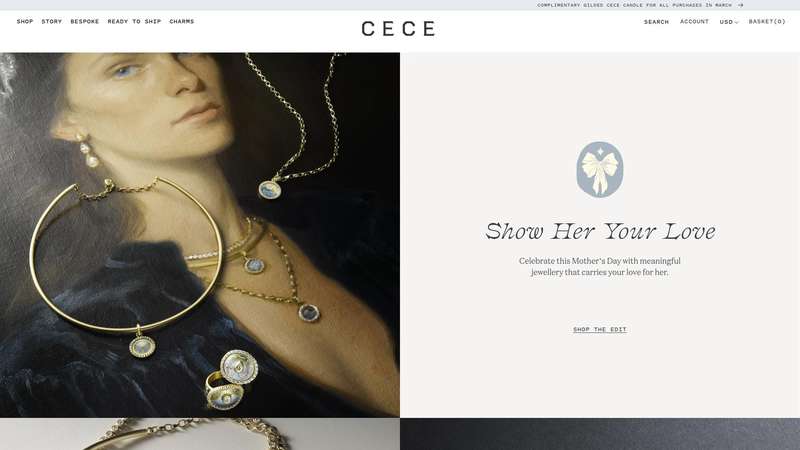 Homepage of Cece Jewellery (cecejewellery.com) -- Maad House brand review
