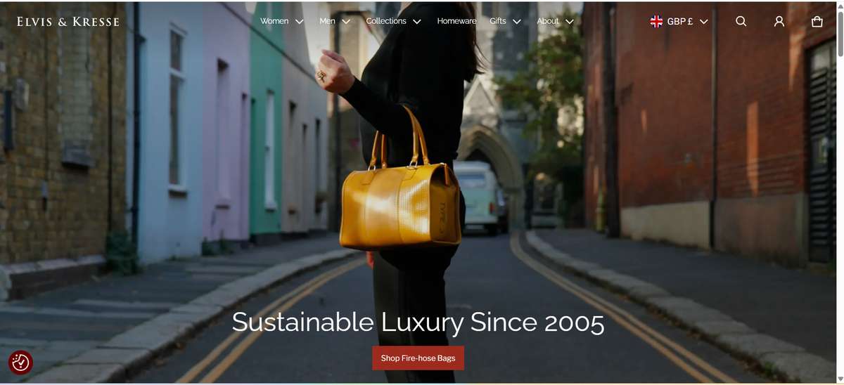 Homepage of Elvis & Kresse (elvisandkresse.com) -- Maad House brand review