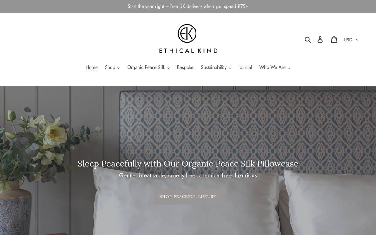 Homepage of EthicalKind (ethicalkind.com) -- Maad House brand review
