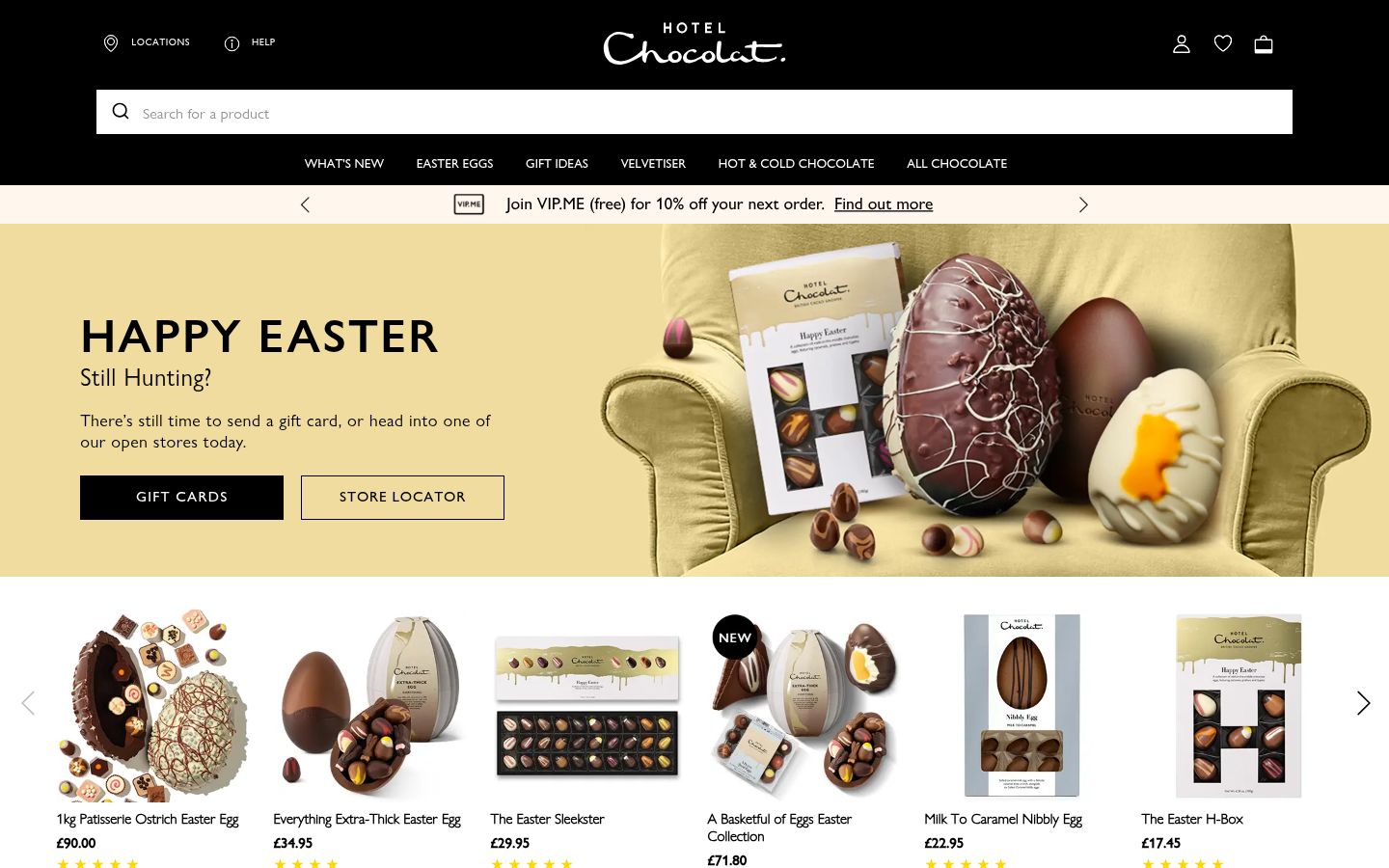 Homepage of Hotel Chocolat (hotelchocolat.com) -- Maad House brand review