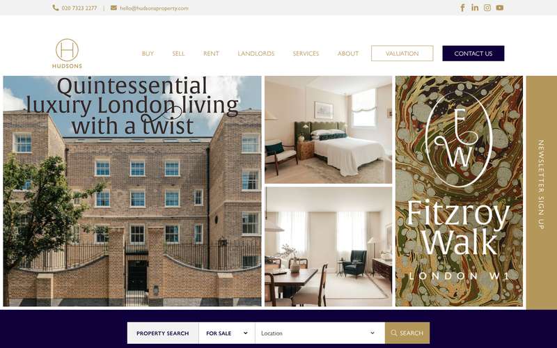 Homepage of Hudsons Property (hudsonsproperty.com) -- Maad House brand review