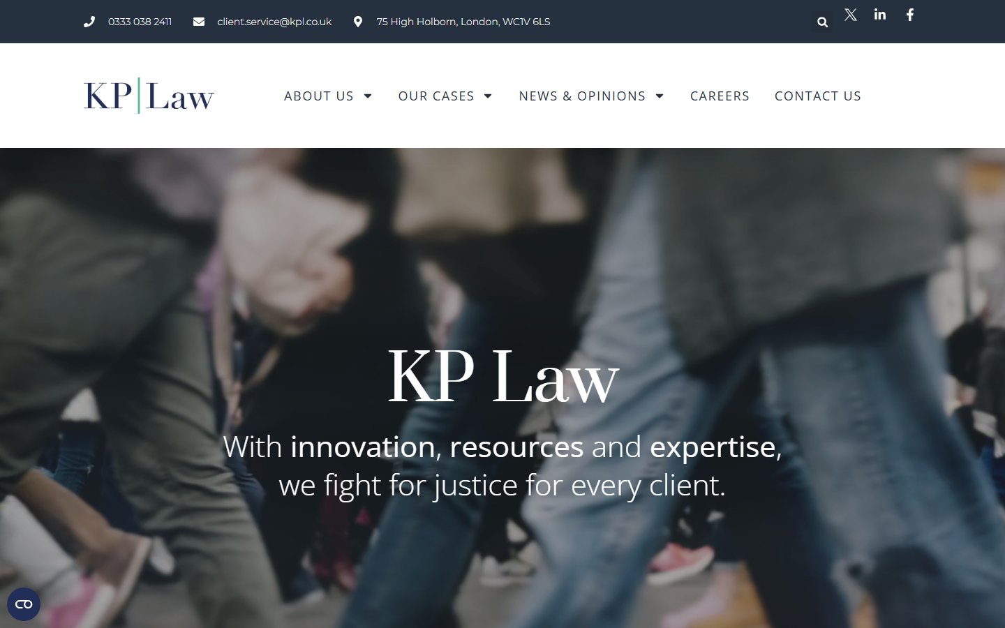 Homepage of KP Law (www.kpl.co.uk) -- Maad House brand review