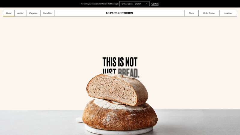 Homepage of Le Pain Quotidien UK (www.lepainquotidien.co.uk) -- Maad House brand review
