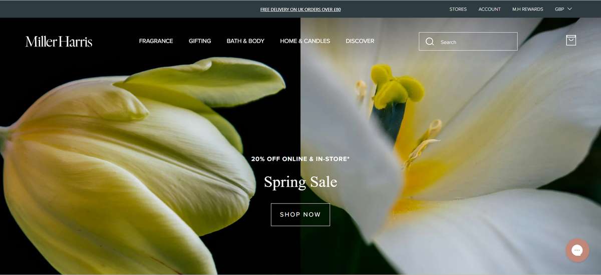 Homepage of Miller Harris (millerharris.com) -- Maad House brand review