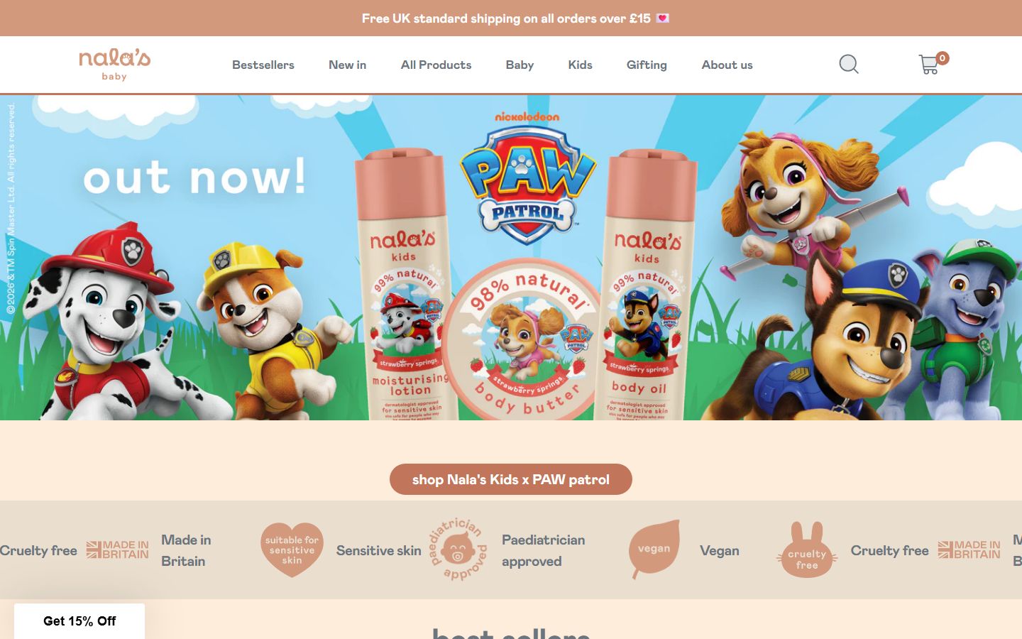Homepage of Nala’s Baby (nalasbaby.com) -- Maad House brand review