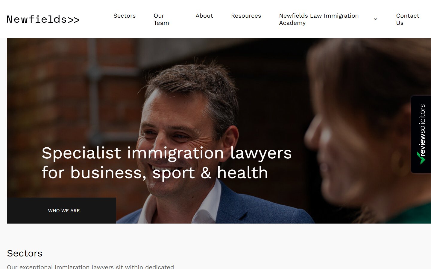 Homepage of Newfields Law (newfieldslaw.com) -- Maad House brand review