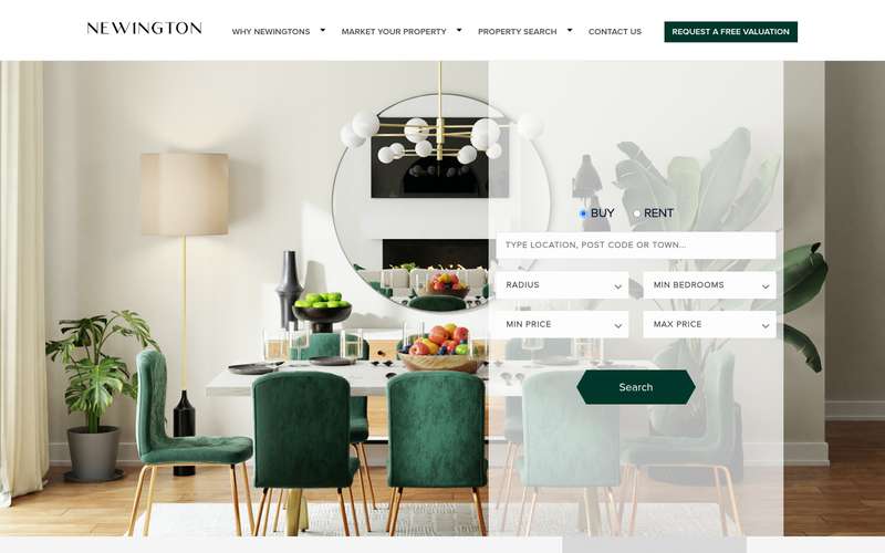 Homepage of Newington Estates (newingtonestates.com) -- Maad House brand review