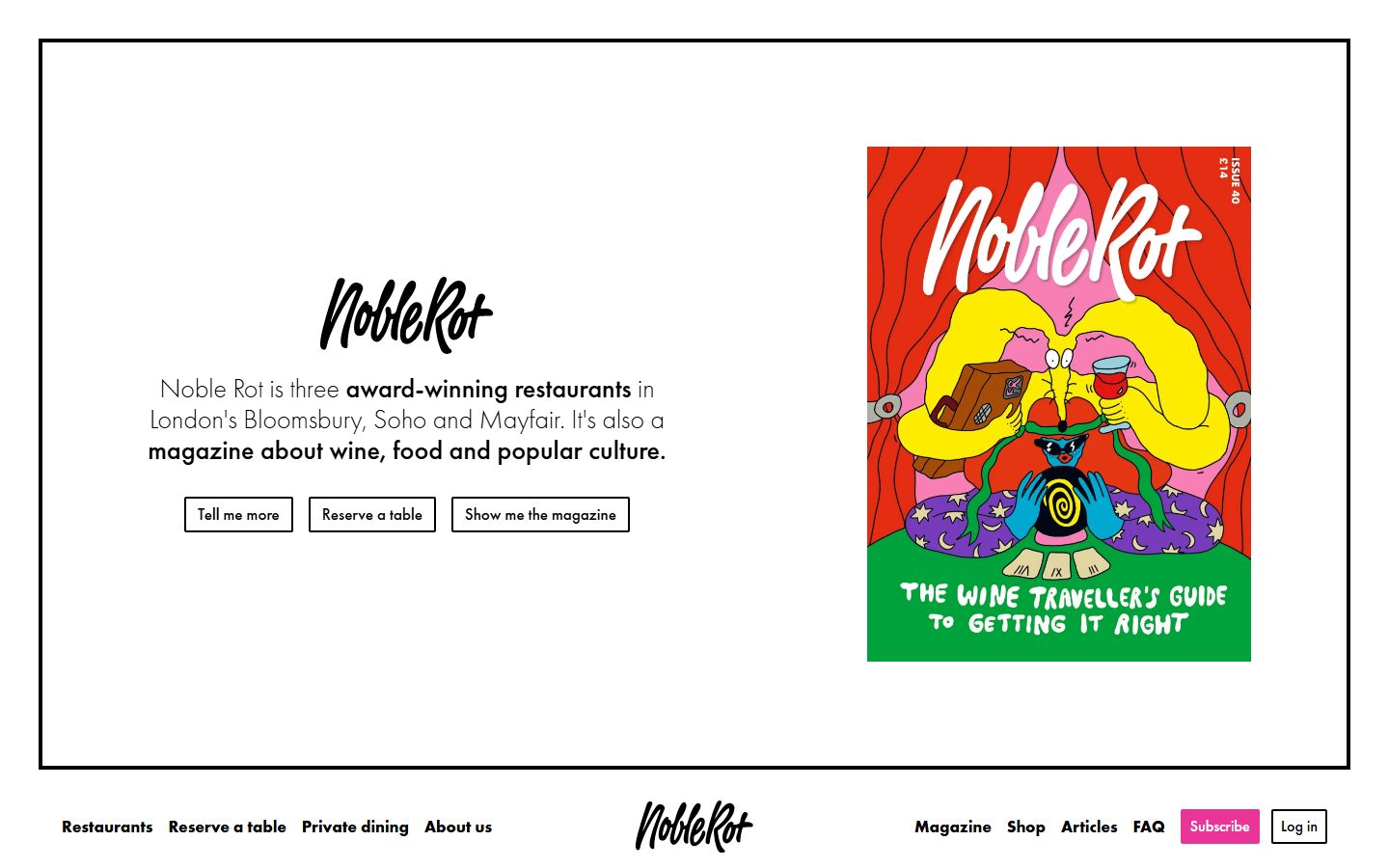 Homepage of Noble Rot (noblerot.co.uk) -- Maad House brand review