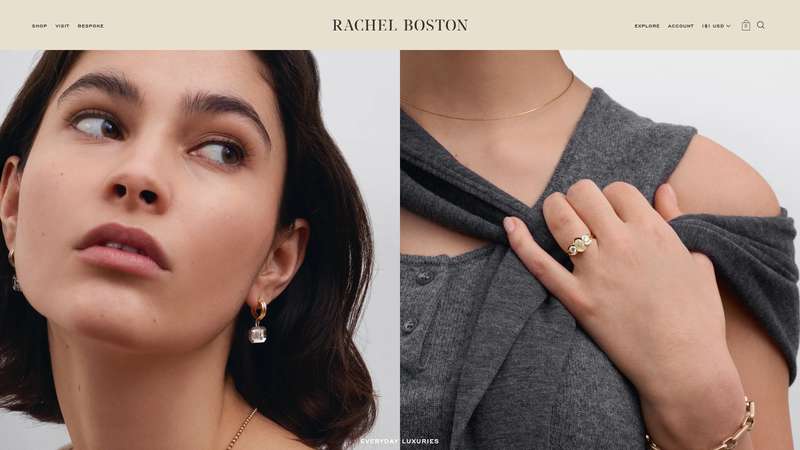 Homepage of Rachel Boston Jewellery (rachelboston.co.uk) -- Maad House brand review