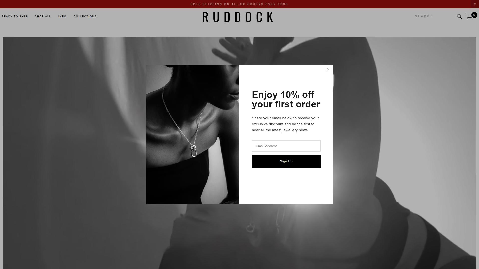 Homepage of Ruddock Jewellery (ruddockjewellery.co.uk) -- Maad House brand review
