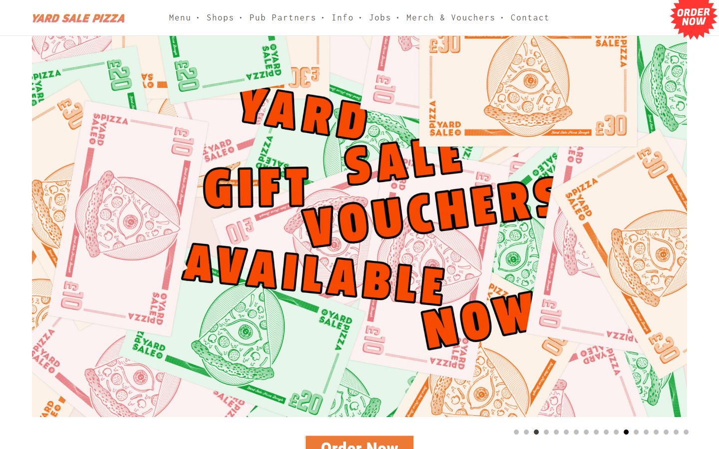 Homepage of Yard Sale Pizza (yardsalepizza.com) -- Maad House brand review